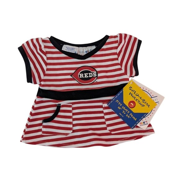 Build A Bear Clothes Cincinnati Reds Dress Peace Shirt Skirts Panties 5 Pc NWT - Picture 2 of 11